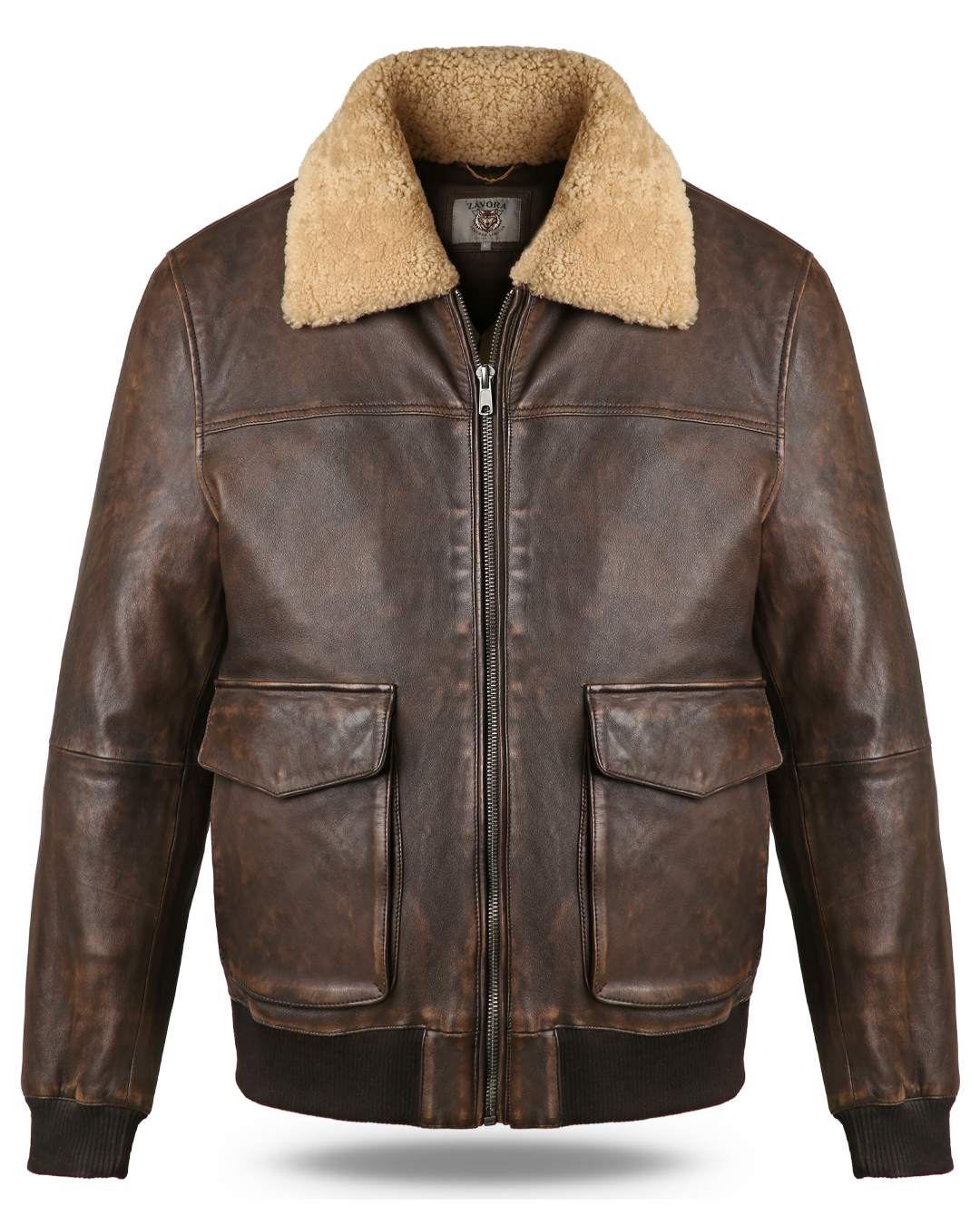 Vintage Leather Bomber Jacket