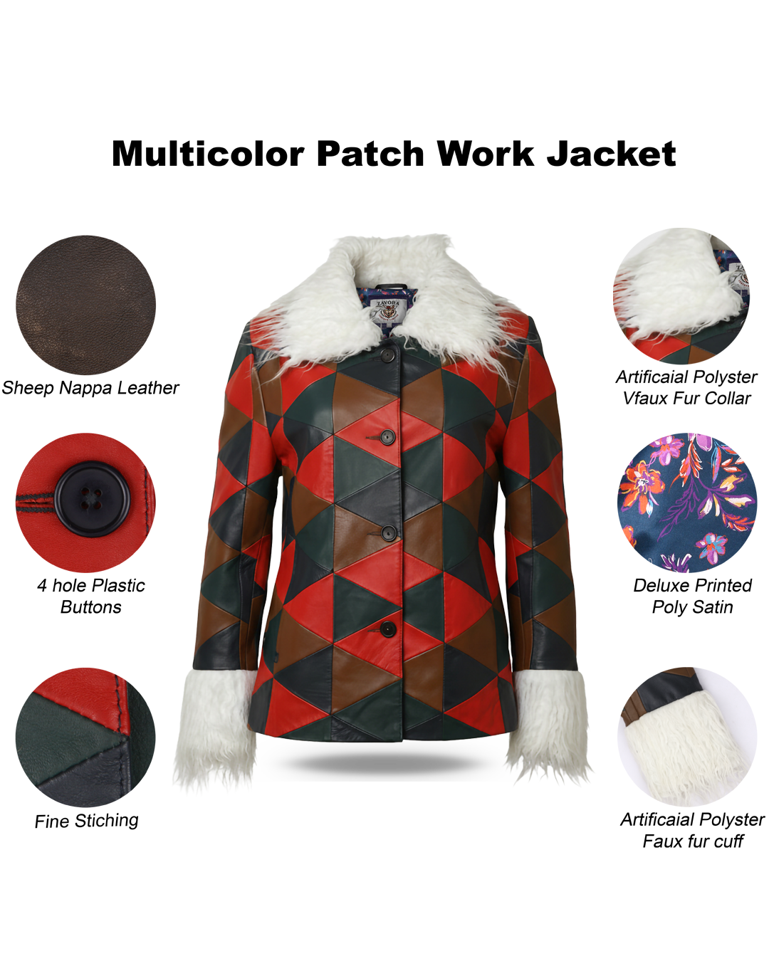 Multicolor Patch Work Jacket