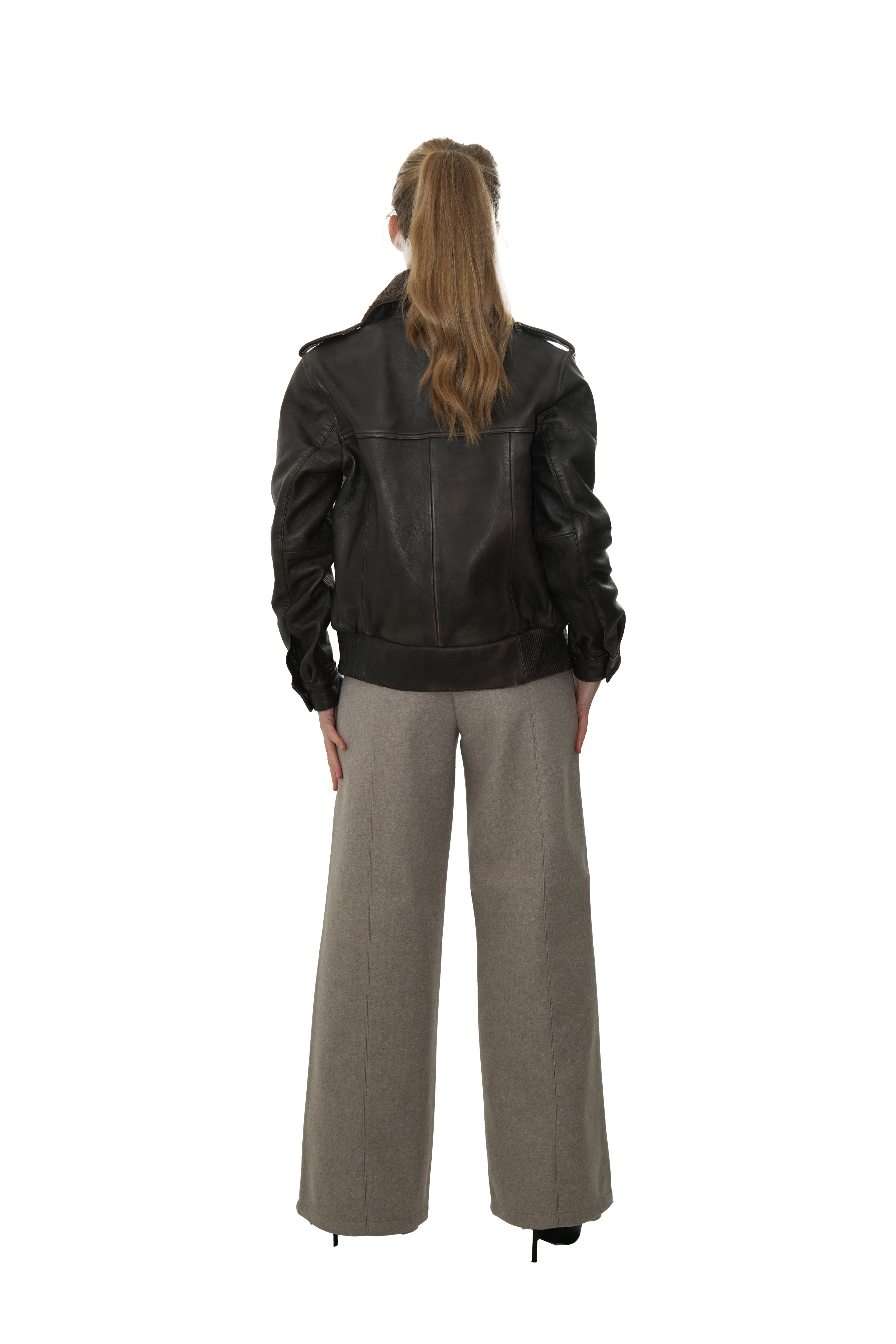 Ladies Distressed Bomber