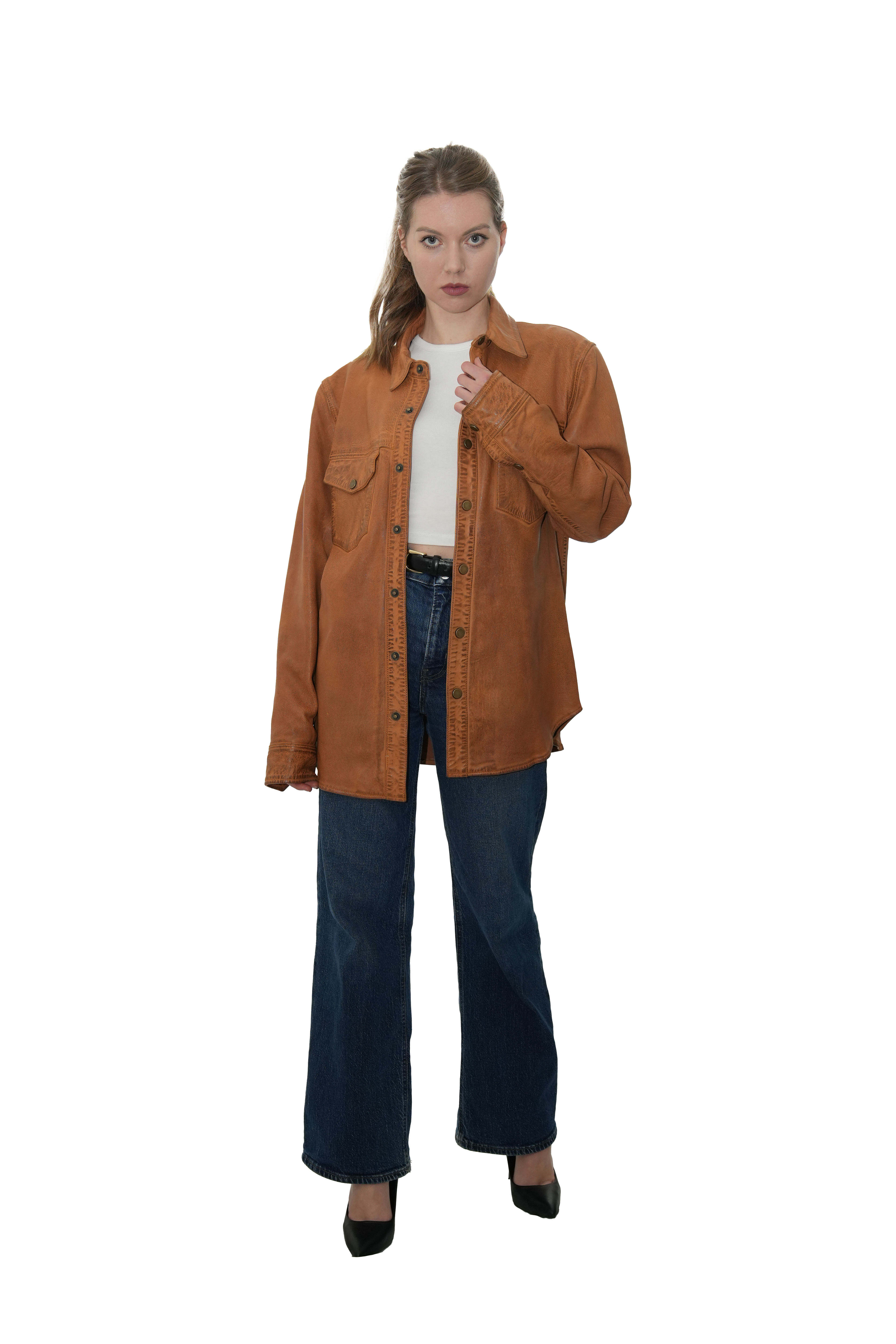 Vintage Leather Shacket