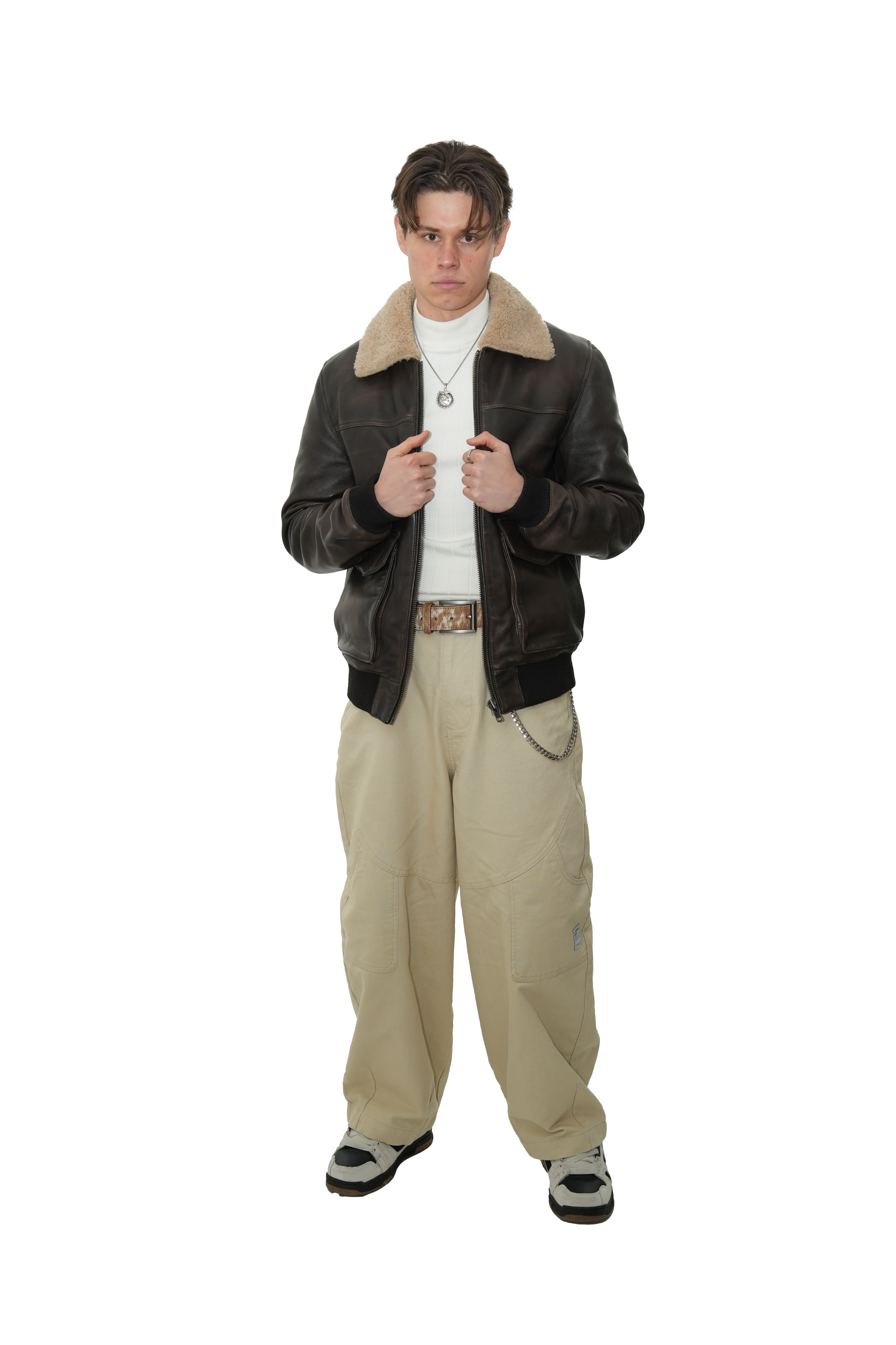 Vintage Leather Bomber Jacket