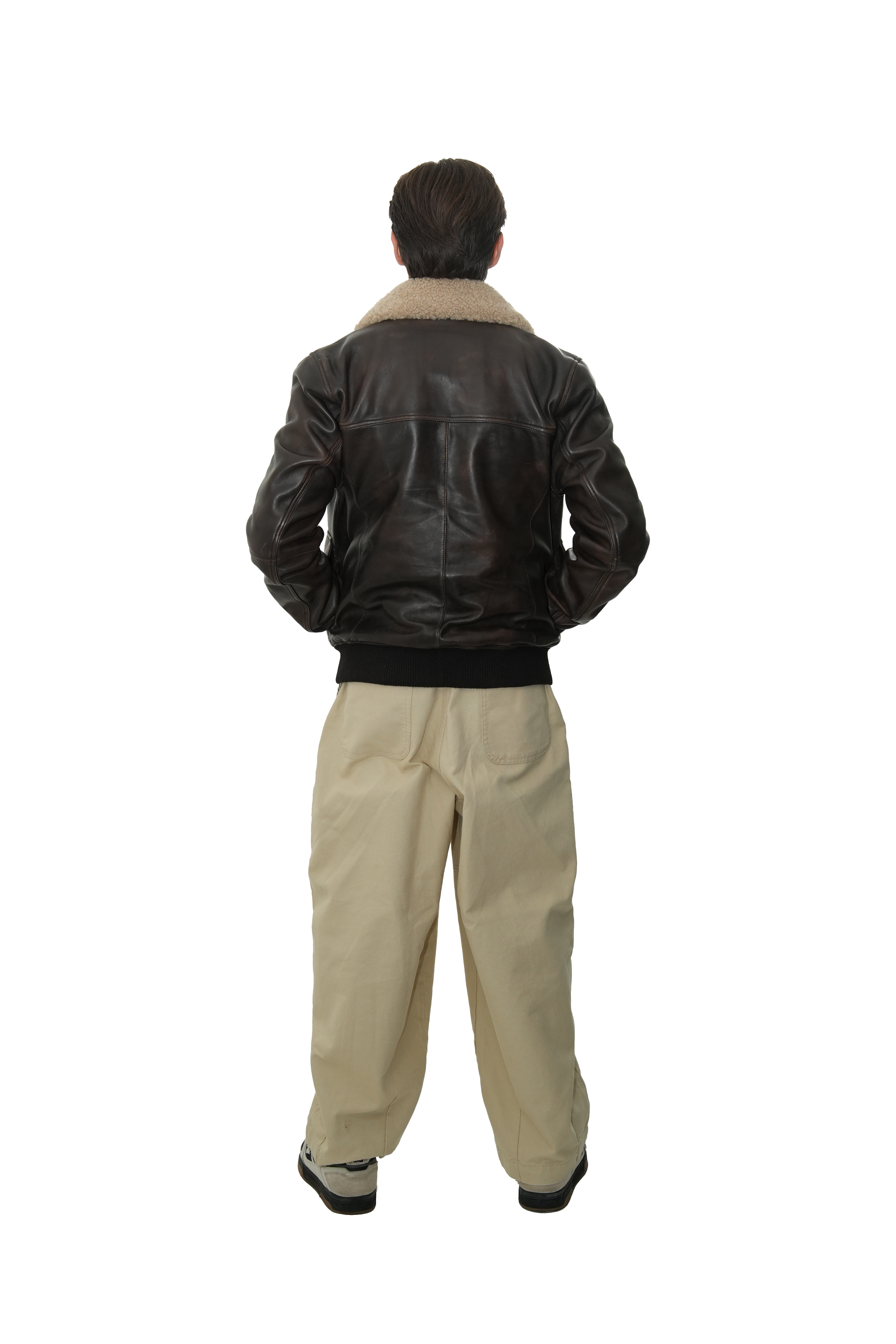 Vintage Leather Bomber Jacket